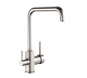 Stainless Steel Single lever 3-way sink mixer cold start